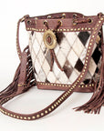 American Darling Bucket Hair On Genuine Leather Women Bag Western Handbag Purse