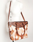 American Darling Tote Hand Tooled Hair On Genuine Leather Women Bag Western Handbag Purse