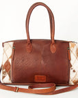 American Darling Duffel Hand Tooled Hair On Genuine Leather Women Bag Western Handbag Purse