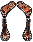 Bar H Equine Leather Spurs Straps for Adults - Western Womens Spur Straps for Horse Riding, Barrel Racing, Show, and Rodeo