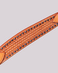 BAR H EQUINE Western Horse Basket Weave Genuine Leather Breast Collar Tan