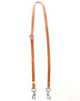 Bar H Equine Horse Genuine Leather Tie Downs Snap Ends Tan