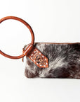 American Darling Wristlet Hand Tooled Hair On Genuine Leather Western Women Bag | Handbag Purse Travel Clutch