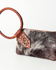 American Darling Wristlet Hand Tooled Hair On Genuine Leather Western Women Bag | Handbag Purse Travel Clutch