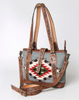 American Darling ADBG773 Tote Saddle Blanket Genuine Leather Women Bag Western Handbag Purse