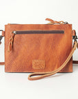 American Darling Clutch Hand Tooled Genuine Leather Western Women Bag Handbag Purse Tan | Purses for Cute
