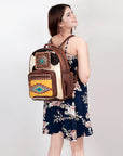 ADBG782 American Darling Hand Tooled Saddle Blanket Hair On Genuine Leather Women Bag Western Handbag Purse