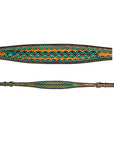Bar H Equine American Leather Horse Saddle Tack One Ear Headstall | Breast Collar | Browband Headstall | Wither Strap | Tack Set for Horses Turquoise Symmetry Collection