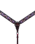 Bar H Equine American Leather Horse Saddle Tack One Ear Headstall | Breast Collar | Browband Headstall | Wither Strap | Tack Set for Horses BER116