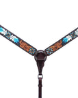 Bar H Equine American Leather Horse Saddle Tack One Ear Headstall | Breast Collar | Browband Headstall | Wither Strap | Tack Set for Horses BER117