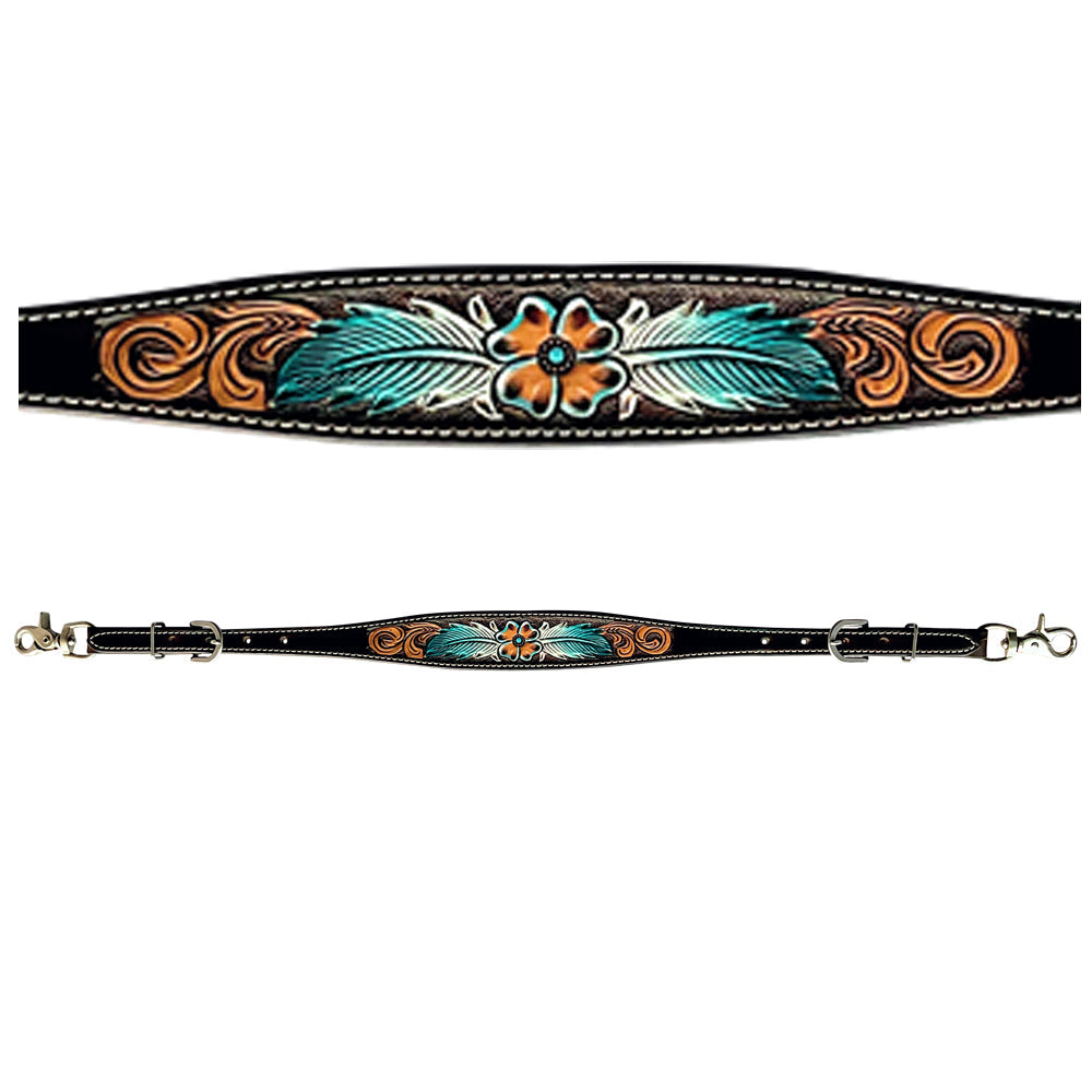 Bar H Equine American Leather Horse Saddle Tack One Ear Headstall | Breast Collar | Browband Headstall | Wither Strap | Tack Set for Horses BER117