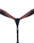 Bar H Equine Horse LeatherLeaf Hand Carved One Ear Headstall Brown