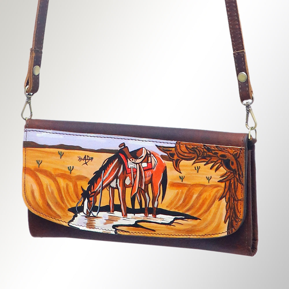 American Darling Wallet Genuine Leather Women Bag Western Handbag Purse