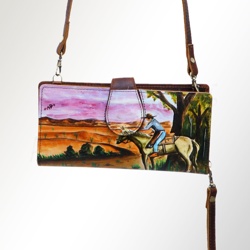 American Darling Wristlet Genuine Leather Women Bag Western Handbag Purse