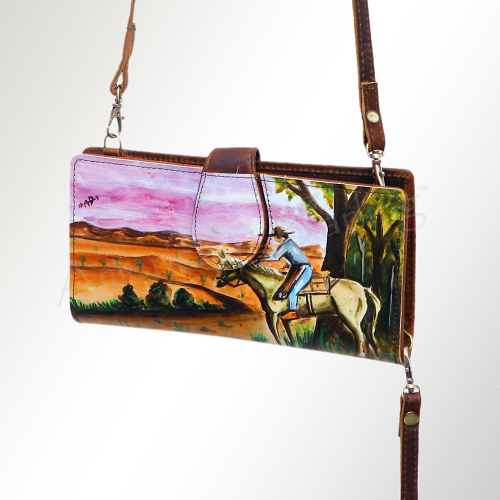 American Darling Wristlet Genuine Leather Women Bag Western Handbag Purse