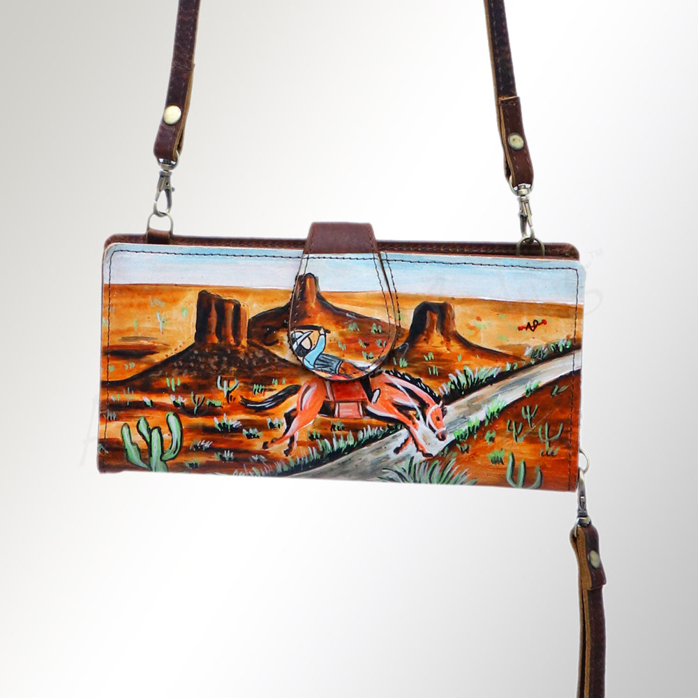 American Darling Wristlet Genuine Leather Women Bag Western Handbag Purse