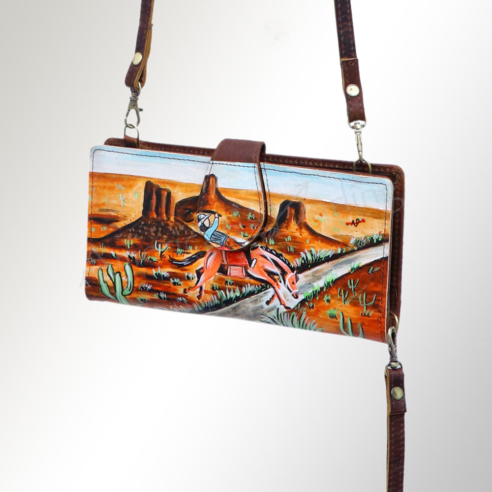 American Darling Wristlet Genuine Leather Women Bag Western Handbag Purse