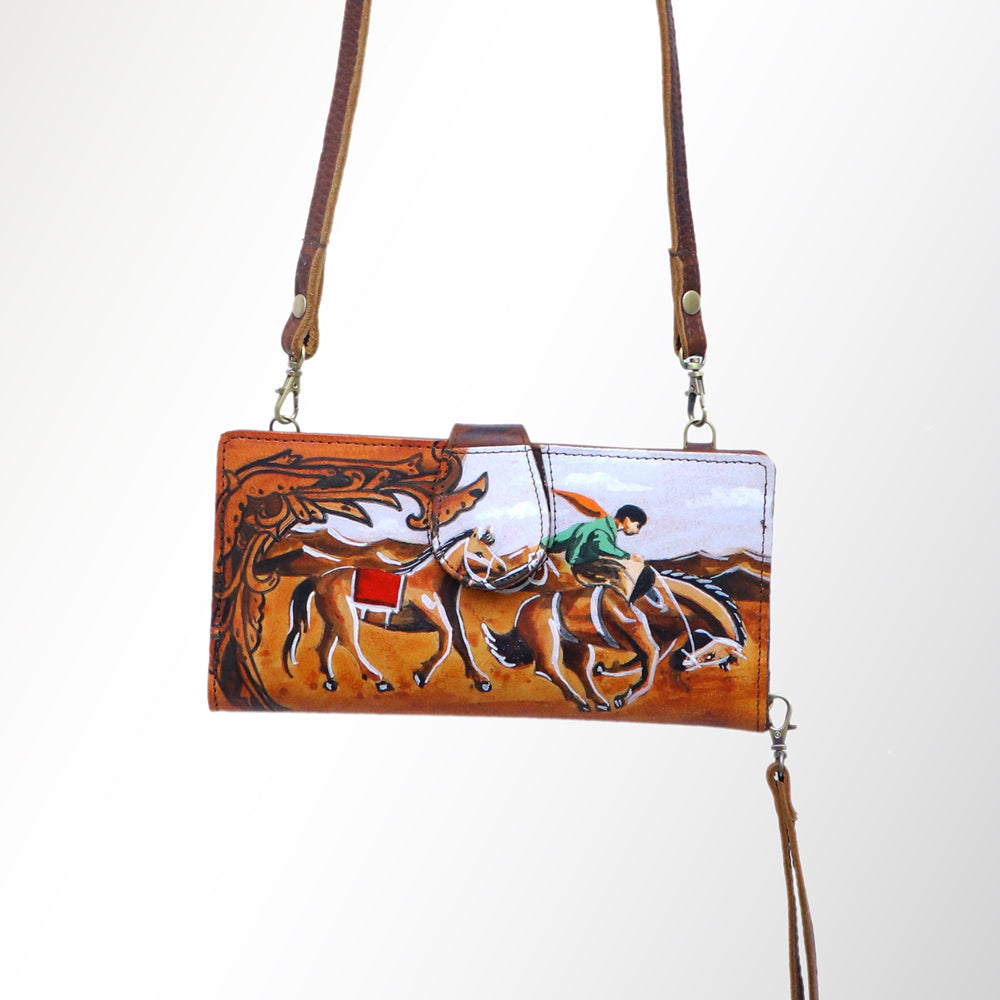 American Darling Wristlet Genuine Leather Women Bag Western Handbag Purse