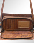 American Darling Organiser Hair-On Hand Tooled Genuine Leather Women Bag Western Handbag Purse