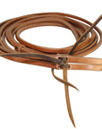 Hilason Leather Horse Split Reins Water Loops Tie Laces Brown