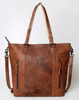 American Darling ADBG502ABRAH Tote Hand Tooled Hair-On Genuine Leather Women Bag Western Handbag Purse