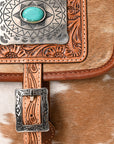 American Darling Hand Tooled Hair On Genuine Leather Women Bag Western Handbag Purse