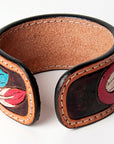 American Darling ADBRF154 Hand tooled carved Genuine Leather Bracelet women