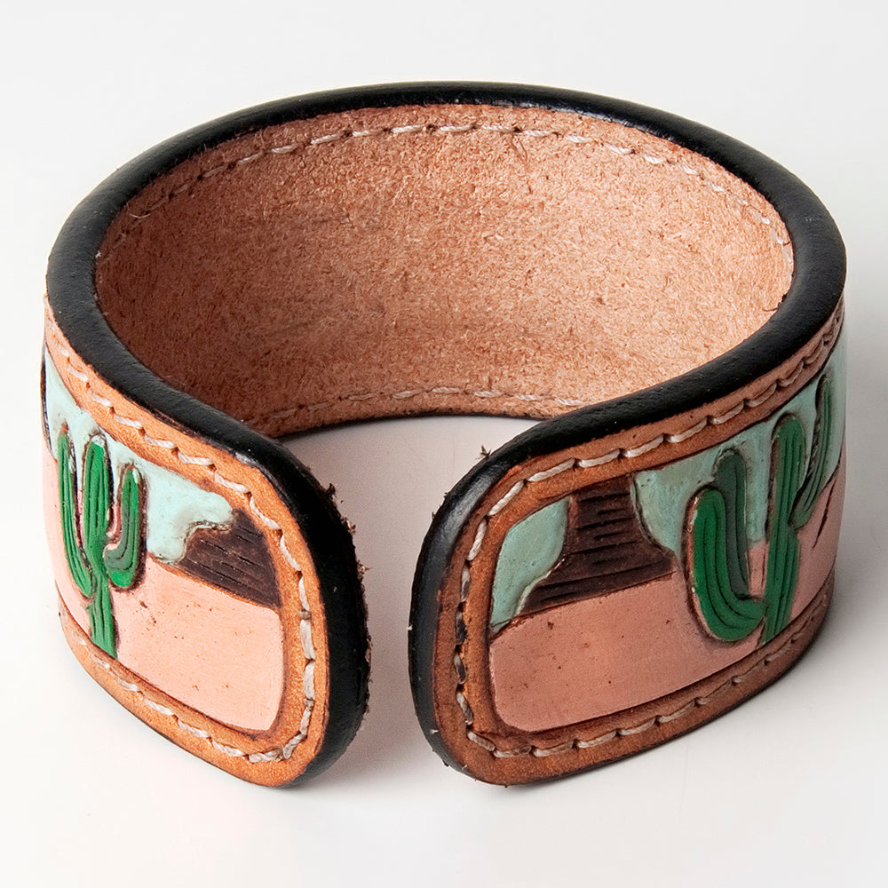 American Darling Bracelet Hand Tooled Carved Genuine Leather Women | Handmade Western Rustic
