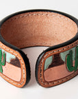 American Darling ADBRF155 Hand tooled carved Genuine Leather Bracelet women