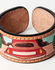 American Darling ADBRF155 Hand tooled carved Genuine Leather Bracelet women