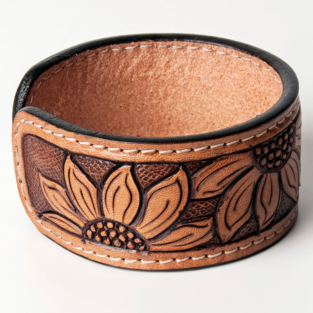 American Darling Bracelet Hand Tooled Carved Genuine Leather Women | Handmade Western Rustic