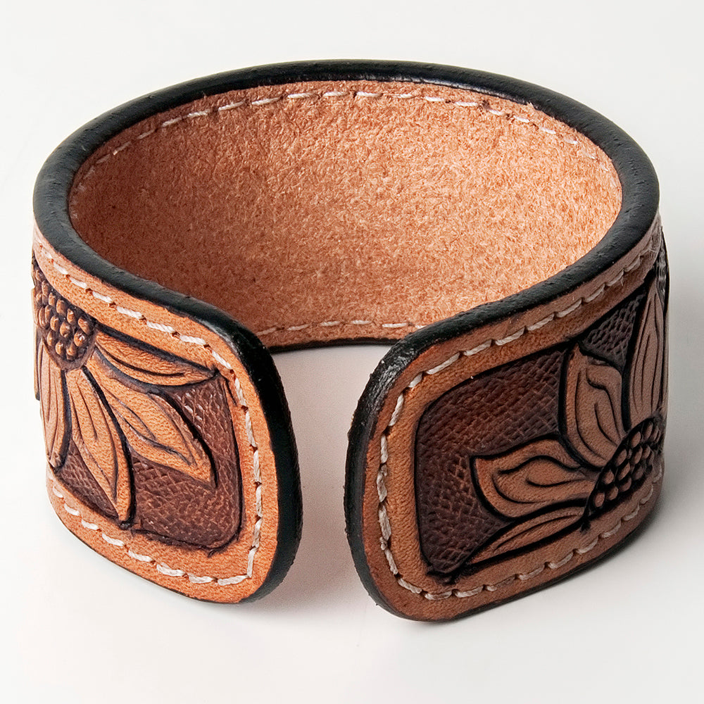 American Darling Bracelet Hand Tooled Carved Genuine Leather Women | Handmade Western Rustic