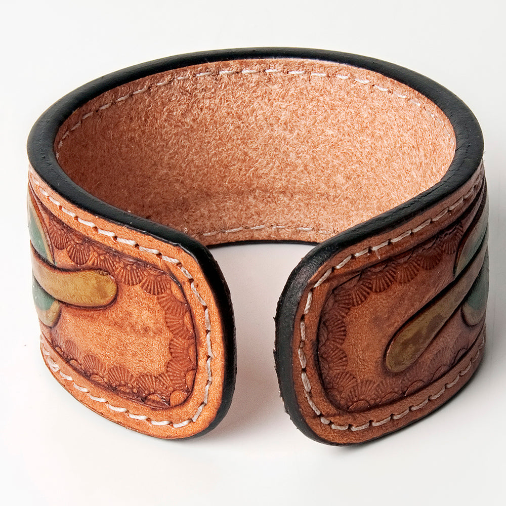 American Darling Bracelet Hand Tooled Carved Genuine Leather Women | Handmade Western Rustic