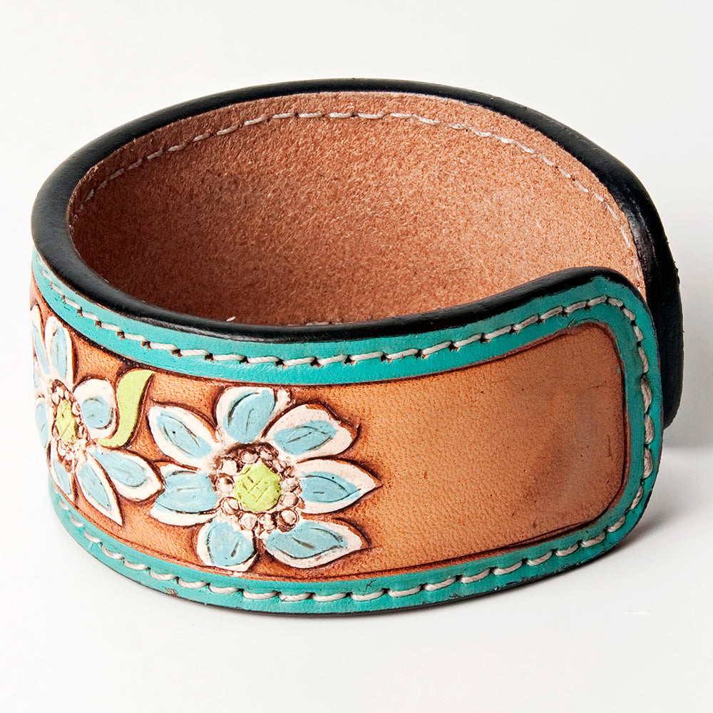 American Darling ADBRF158 Hand tooled carved Genuine Leather Bracelet women