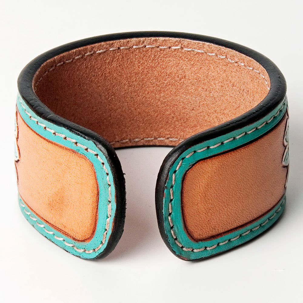 American Darling ADBRF158 Hand tooled carved Genuine Leather Bracelet women