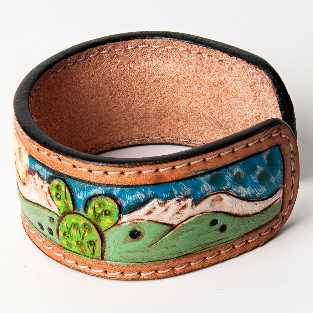 American Darling Bracelet Hand Tooled Carved Genuine Leather Women | Handmade Western Rustic