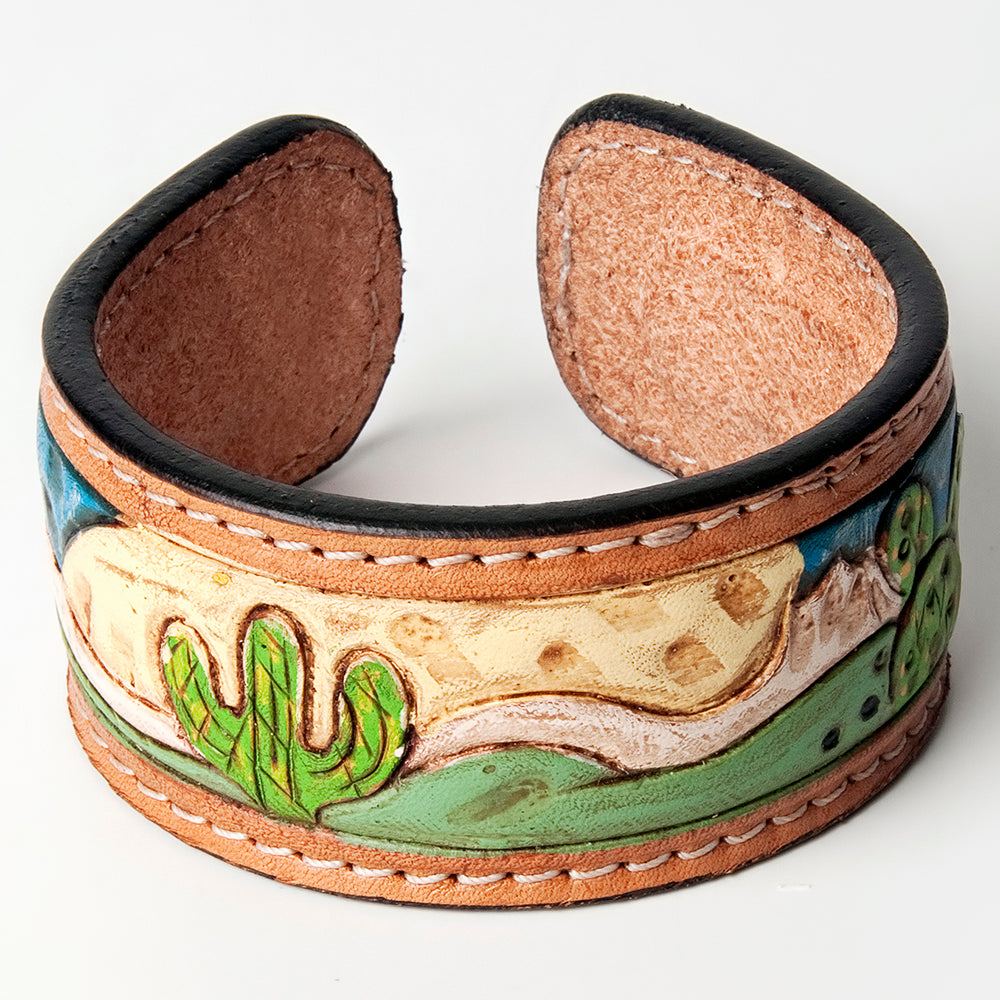 American Darling Bracelet Hand Tooled Carved Genuine Leather Women | Handmade Western Rustic
