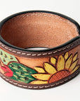 American Darling Bracelet Hand Tooled Carved Genuine Leather Women | Handmade Western Rustic