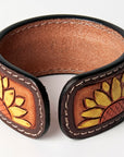 American Darling Bracelet Hand Tooled Carved Genuine Leather Women | Handmade Western Rustic