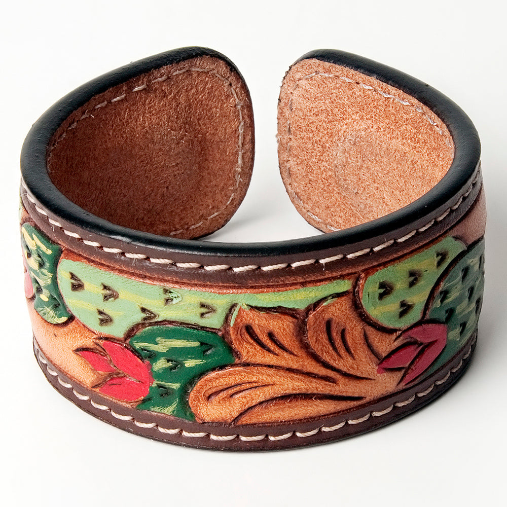 American Darling Bracelet Hand Tooled Carved Genuine Leather Women | Handmade Western Rustic