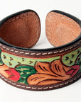 American Darling ADBRF160 Hand tooled carved Genuine Leather Bracelet women