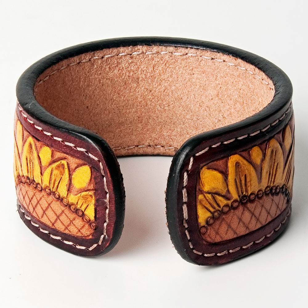 American Darling Bracelet Hand Tooled Carved Genuine Leather Women | Handmade Western Rustic