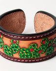 American Darling ADBRF162 Hand tooled carved Genuine Leather Bracelet women