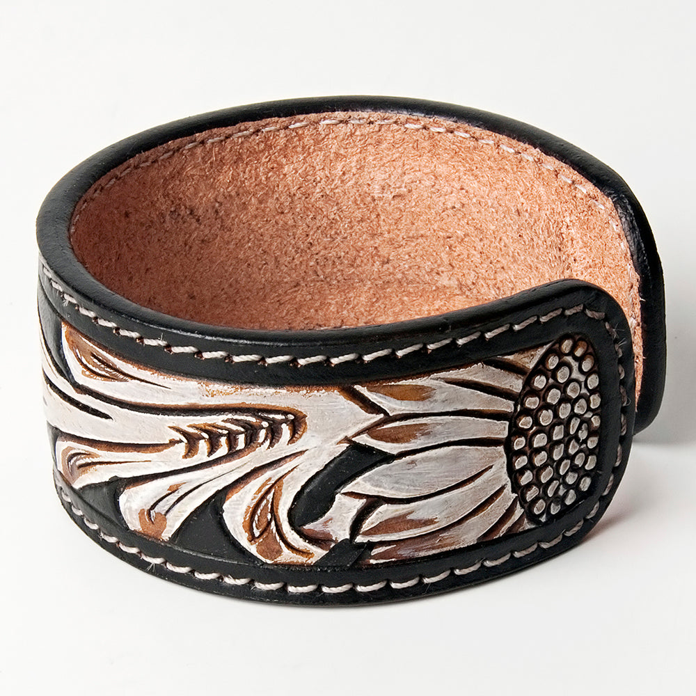 American Darling Bracelet Hand Tooled Carved Genuine Leather Women | Handmade Western Rustic