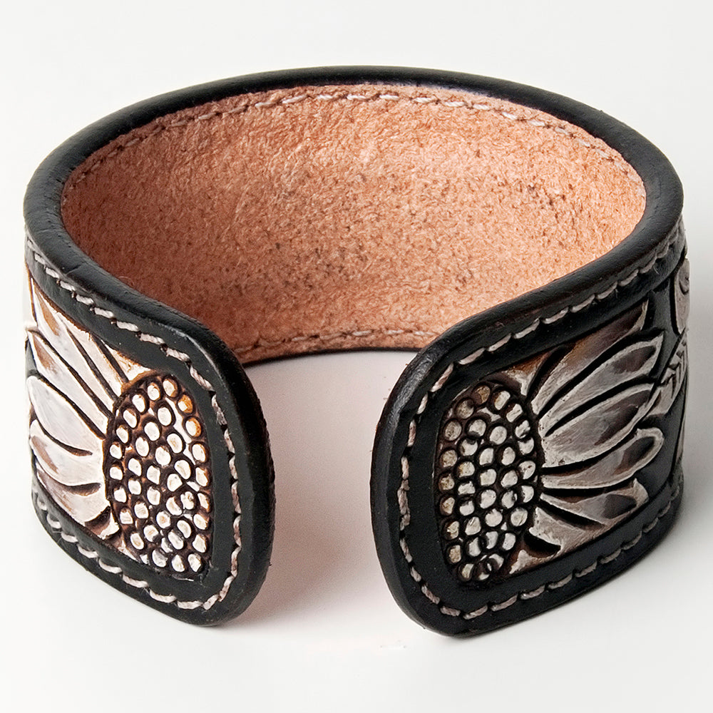 American Darling Bracelet Hand Tooled Carved Genuine Leather Women | Handmade Western Rustic