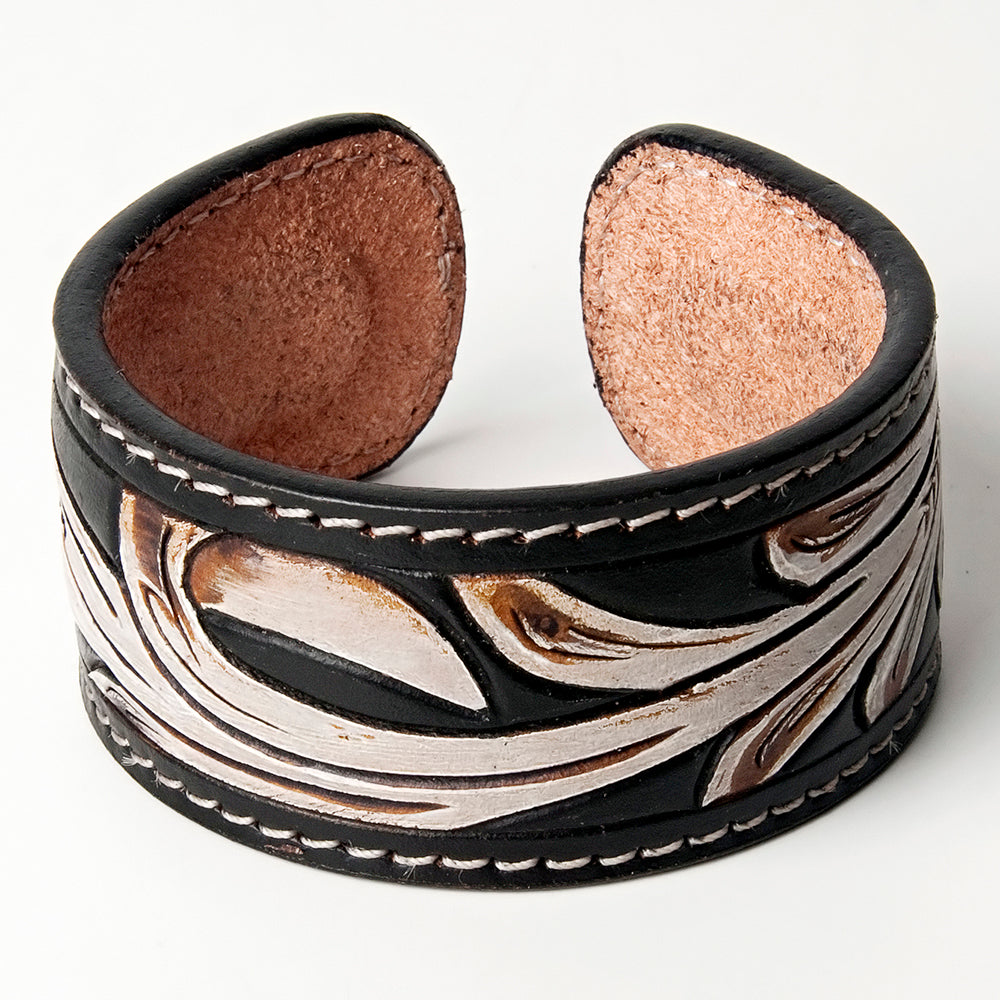 American Darling Bracelet Hand Tooled Carved Genuine Leather Women | Handmade Western Rustic