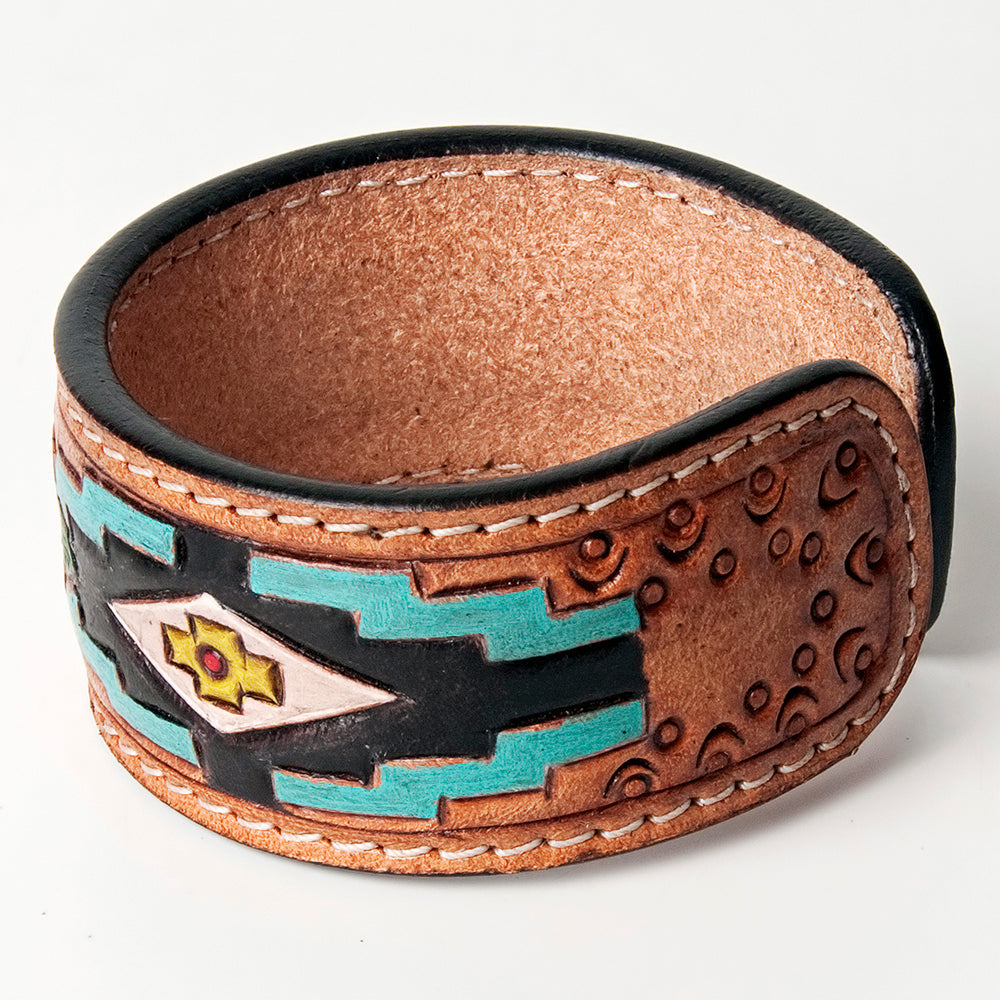 American Darling Bracelet Hand Tooled Carved Genuine Leather Women | Handmade Western Rustic