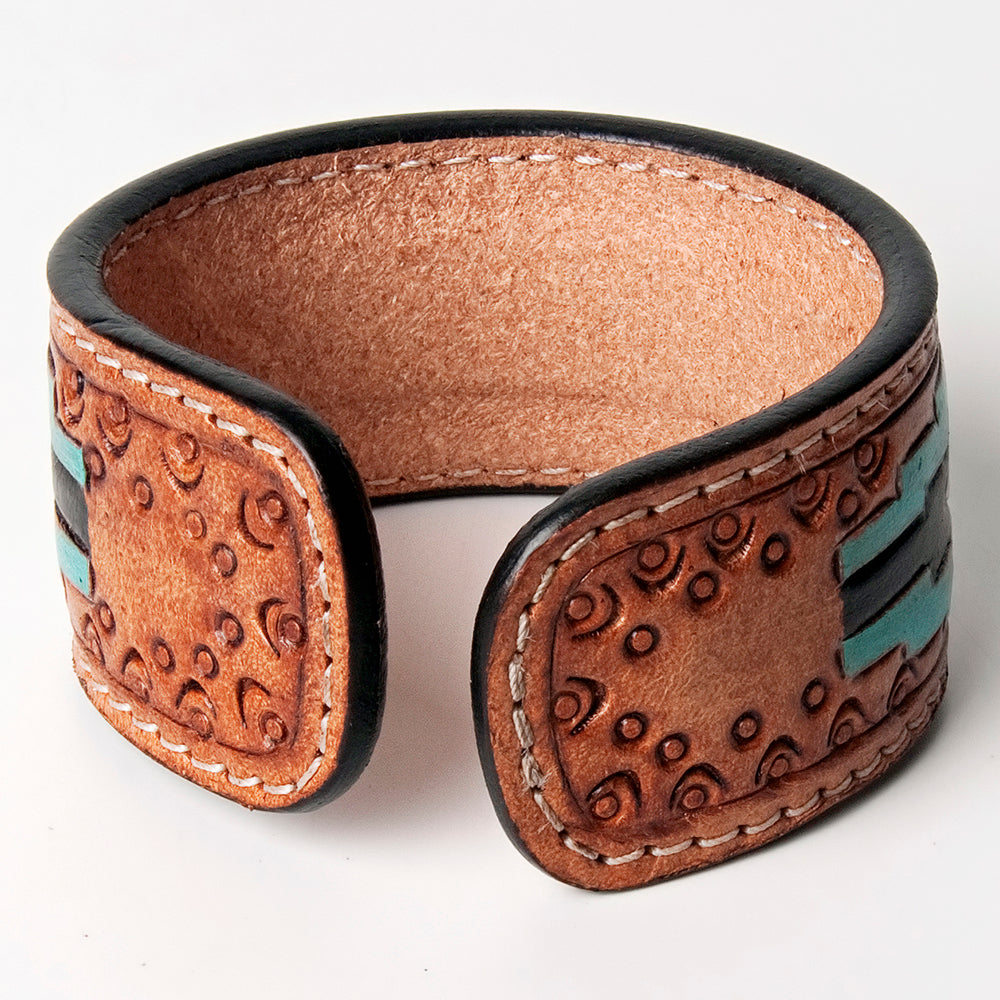 American Darling Bracelet Hand Tooled Carved Genuine Leather Women | Handmade Western Rustic