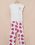 Heart Ruffle Tank Top And Pants Lounge Set