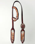 American Darling ADPAF133-HS Western Horse One Ear Headstall Leather